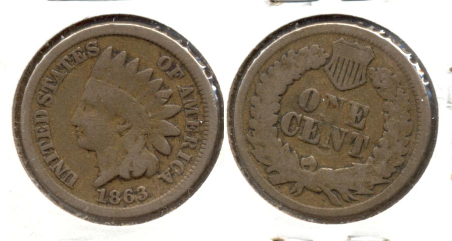 1863 Indian Head Cent Good-4 bu