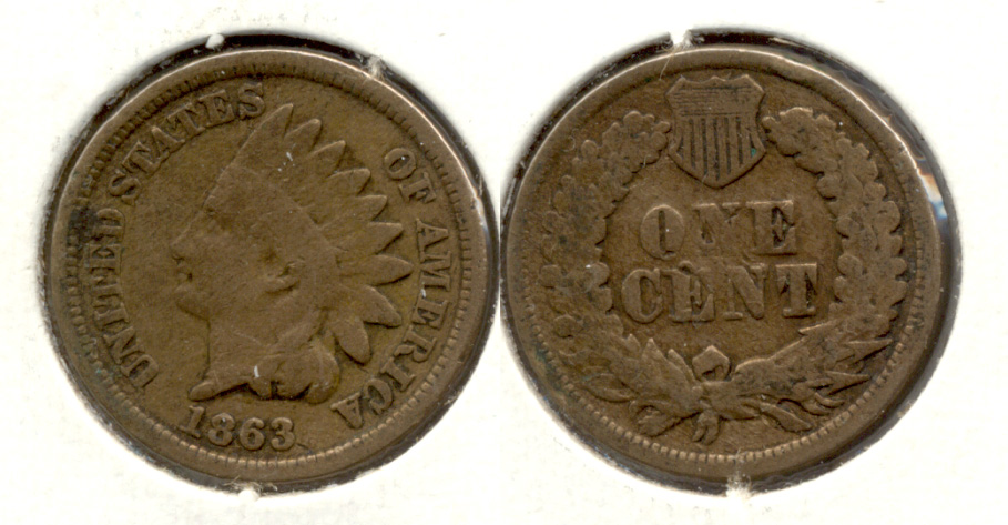 1863 Indian Head Cent Good-4 ca