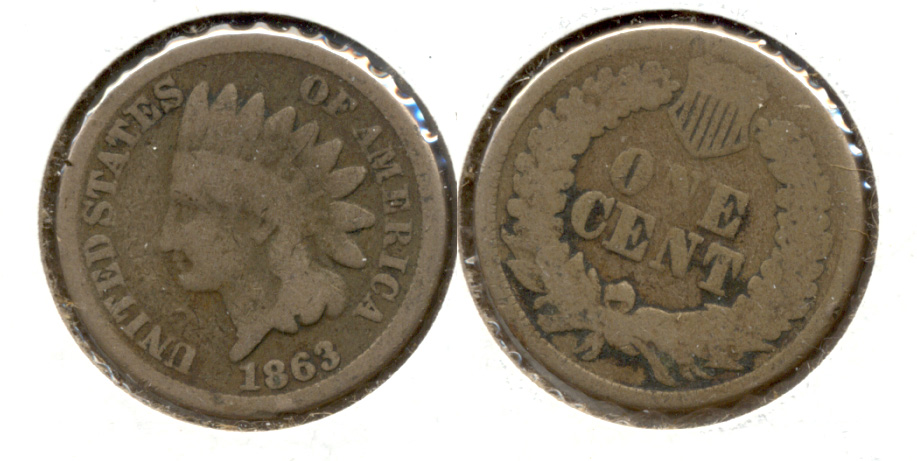 1863 Indian Head Cent Good-4 ce