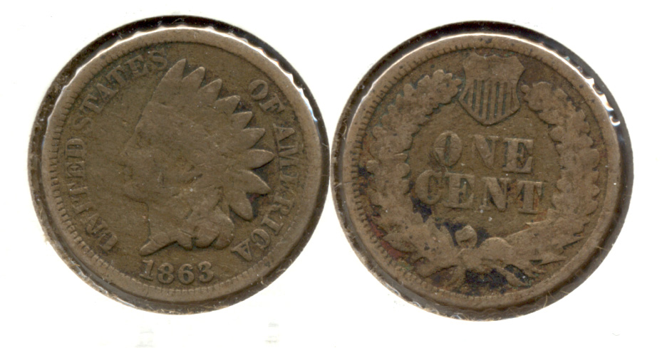 1863 Indian Head Cent Good-4 de