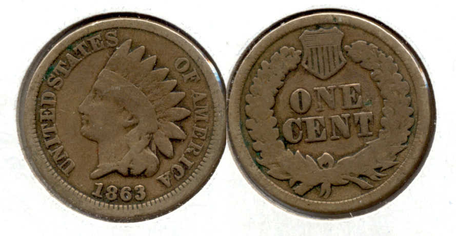 1863 Indian Head Cent Good-4 di