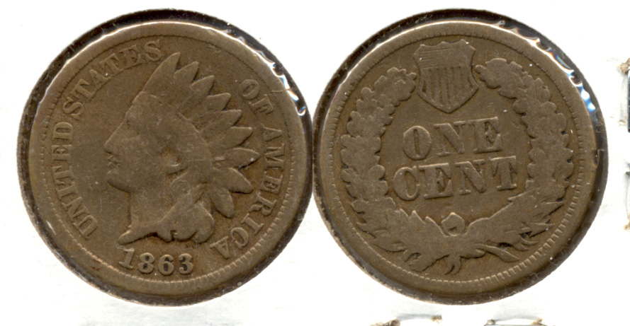 1863 Indian Head Cent Good-4 dk