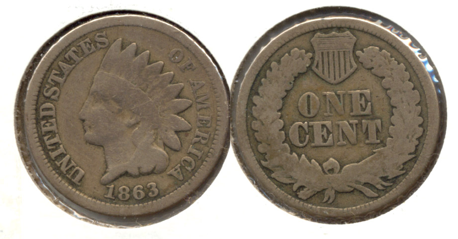 1863 Indian Head Cent Good-4 dw