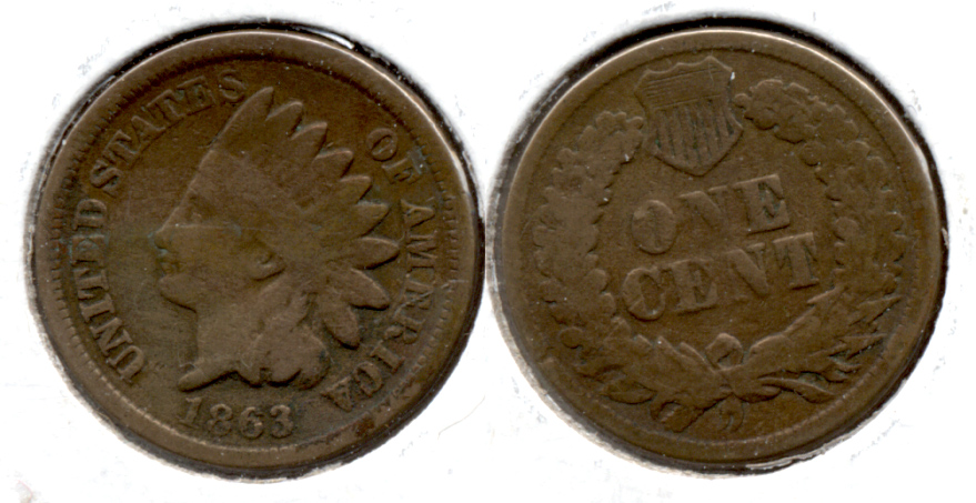 1863 Indian Head Cent Good-4 ej