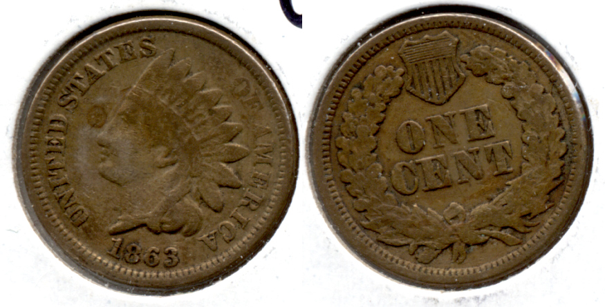 1863 Indian Head Cent Good-4 fc
