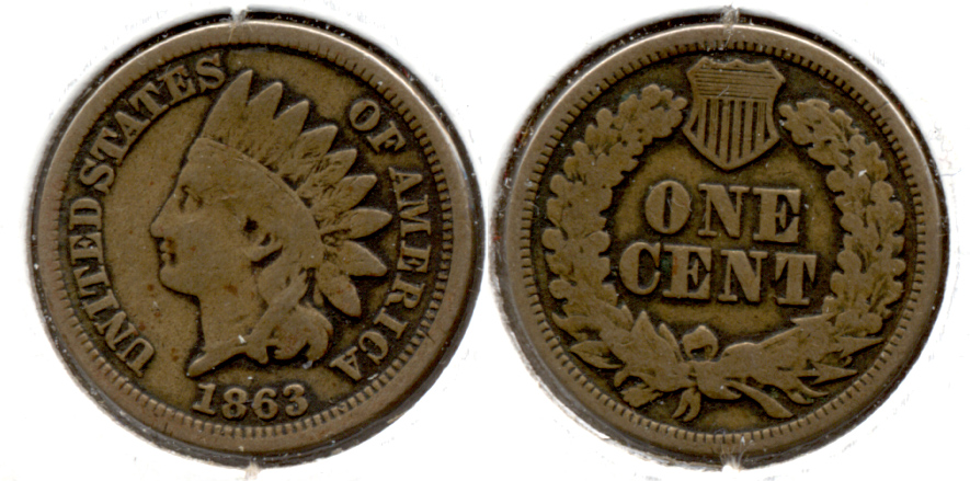 1863 Indian Head Cent Good-4 fi