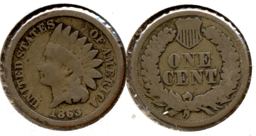 1863 Indian Head Cent Good-4 fj