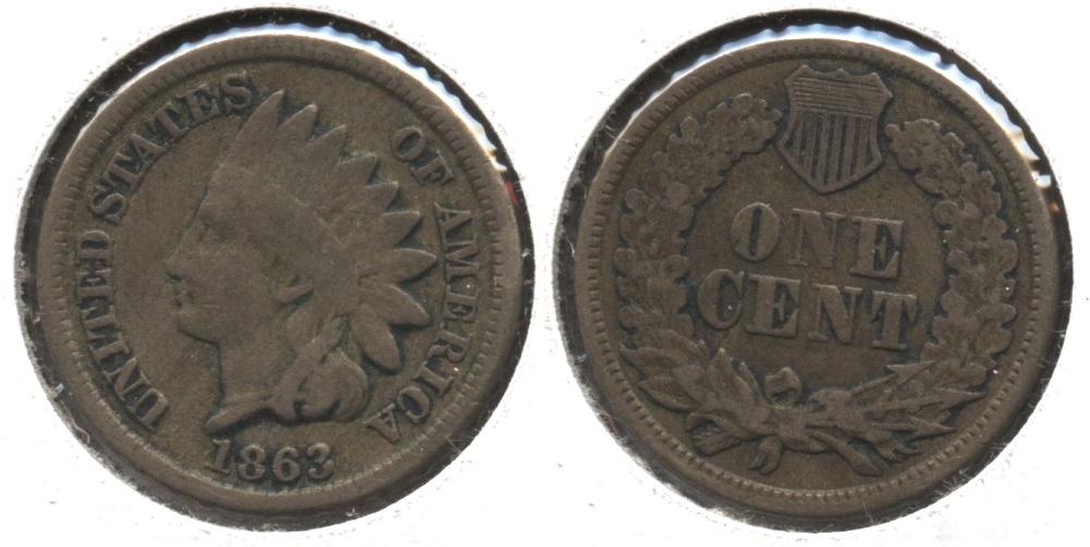 1863 Indian Head Cent Good-4 #fv