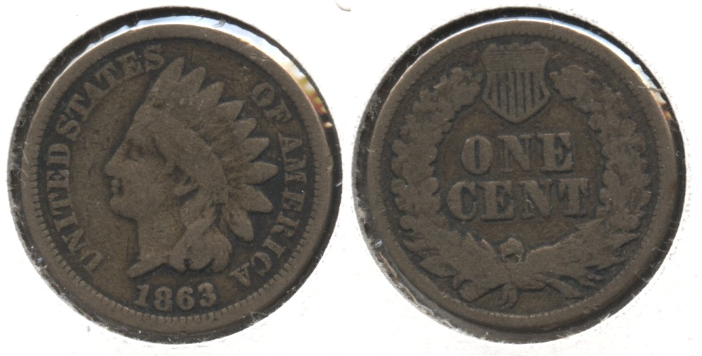 1863 Indian Head Cent Good-4 #fw