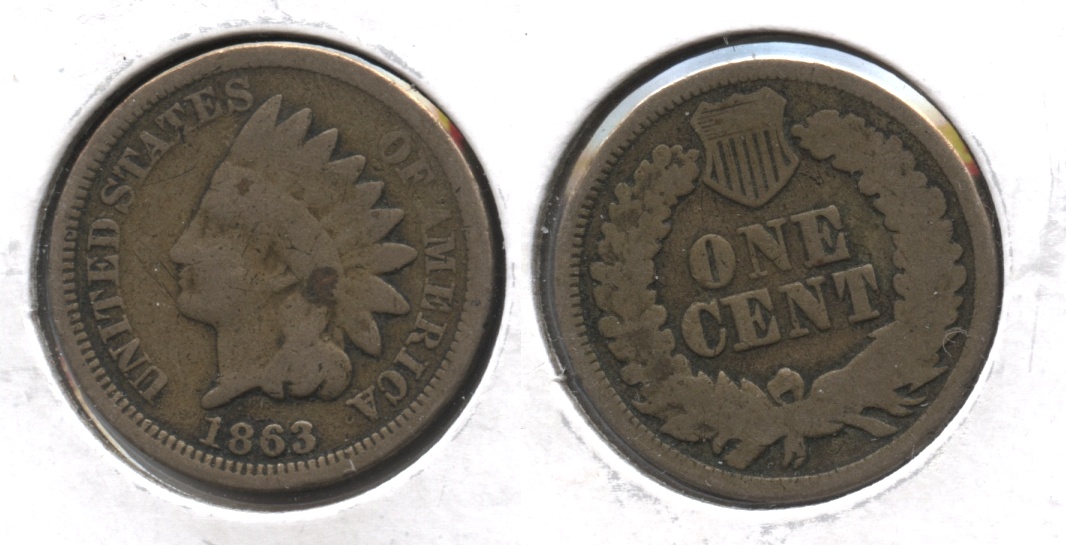 1863 Indian Head Cent Good-4 #gk Obverse Spot