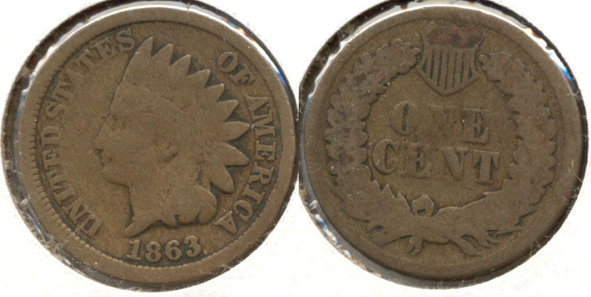 1863 Indian Head Cent Good-4 i