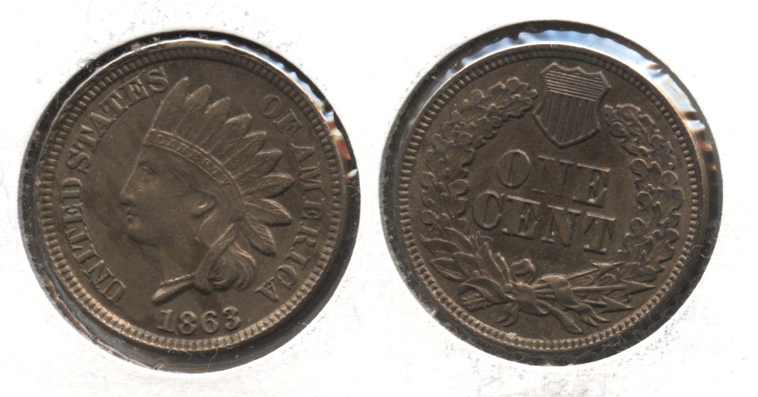 1863 Indian Head Cent MS-60 #a