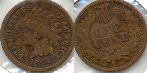 1864 L Indian Head Cent AG-3