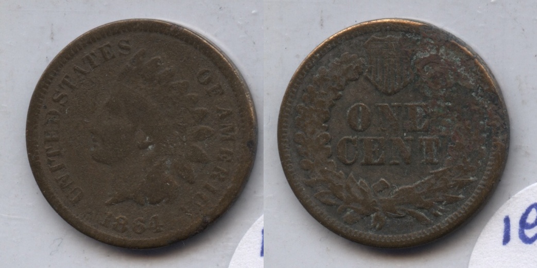 1864 L Indian Head Cent VG-8 #a Dark