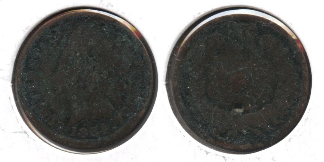 1864 Bronze Indian Head Cent AG-3 #ah Reverse Punch
