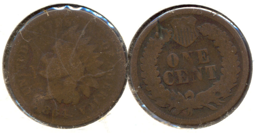 1864 Bronze Indian Head Cent AG-3 b Reverse Tick