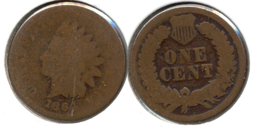 1864 Bronze Indian Head Cent AG-3 j
