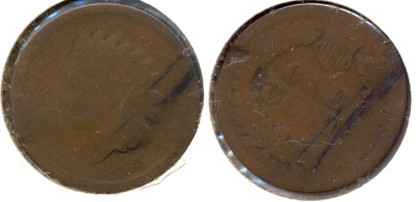 1864 Bronze Indian Head Cent AG-3 k Reverse Nick