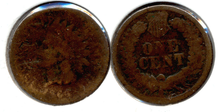 1864 Bronze Indian Head Cent AG-3 r Wiped Obverse
