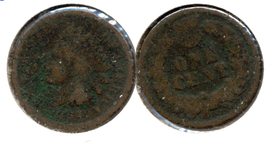 1864 Bronze Indian Head Cent AG-3 y Dark