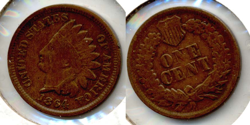 1864 Bronze Indian Head Cent Fine-12 c