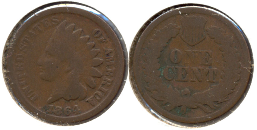 1864 Bronze Indian Head Cent Good-4 ac