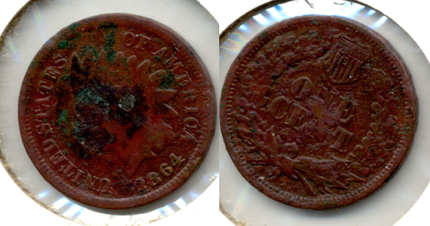 1864 Bronze Indian Head Cent Good-4 ah Matter