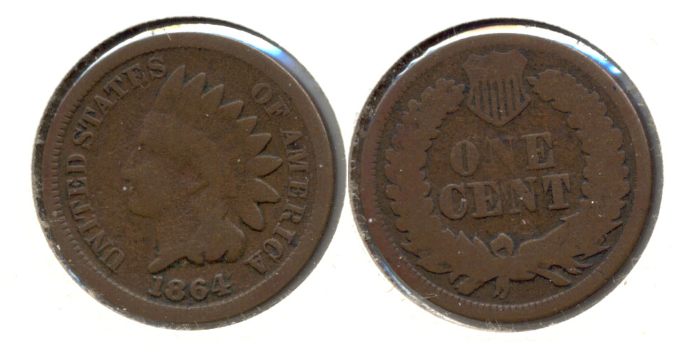 1864 Bronze Indian Head Cent Good-4 ao