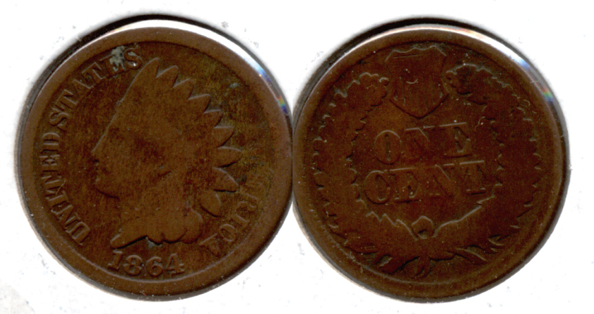 1864 Bronze Indian Head Cent Good-4 az