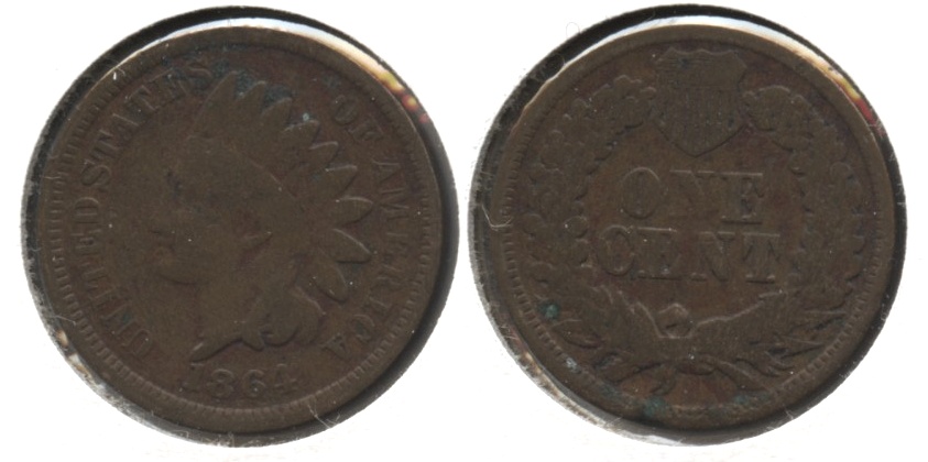 1864 Bronze Indian Head Cent Good-4 #bb