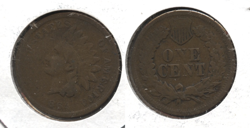 1864 Bronze Indian Head Cent Good-4 #bk