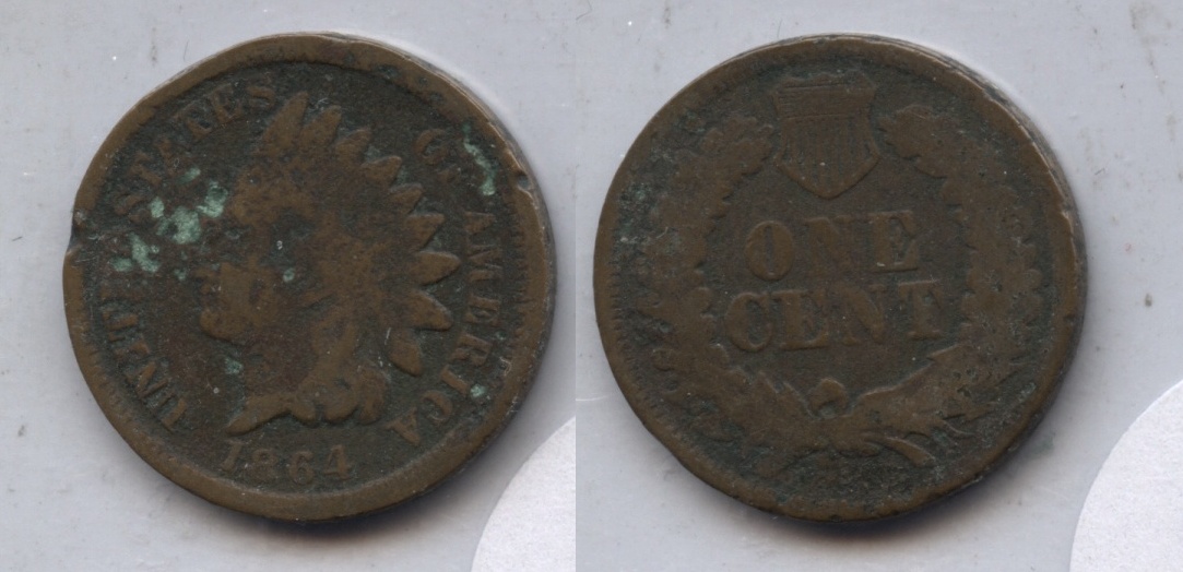1864 Bronze Indian Head Cent Good-4 #bq Dark