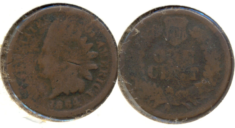 1864 Bronze Indian Head Cent Good-4 i
