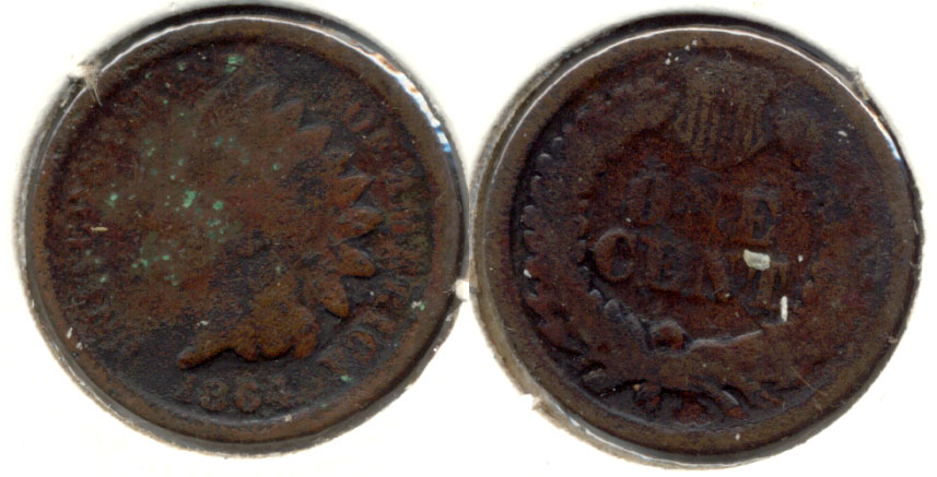 1864 Bronze Indian Head Cent Good-4 u Dark