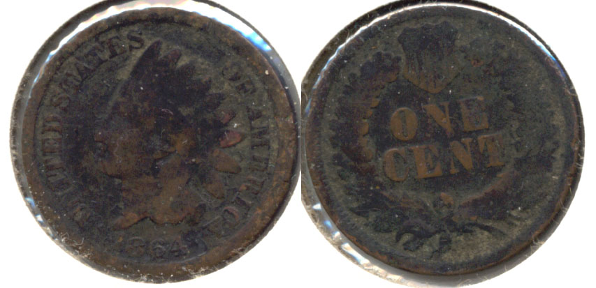 1864 Bronze Indian Head Cent Good-4 y Dark