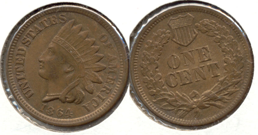 1864 Bronze Indian Head Cent MS-62 Brown