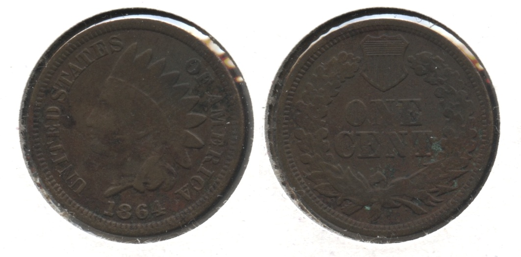 1864 Bronze Indian Head Cent VG-8 #f Corrosion