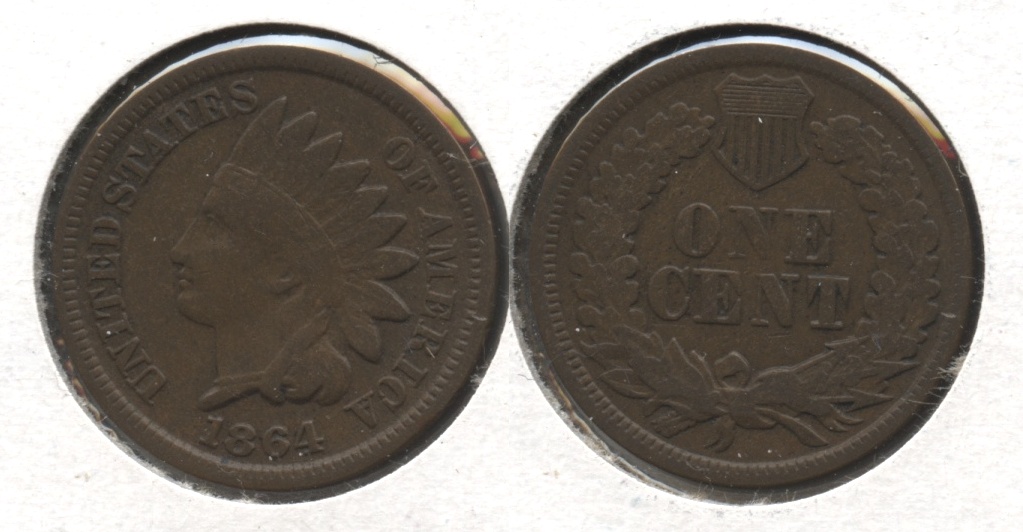 1864 Bronze Indian Head Cent VG-8 #h