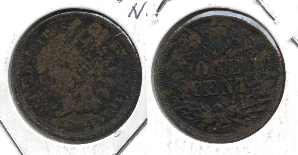 1864 Bronze Indian Head Cent VG-8 #i Corroded