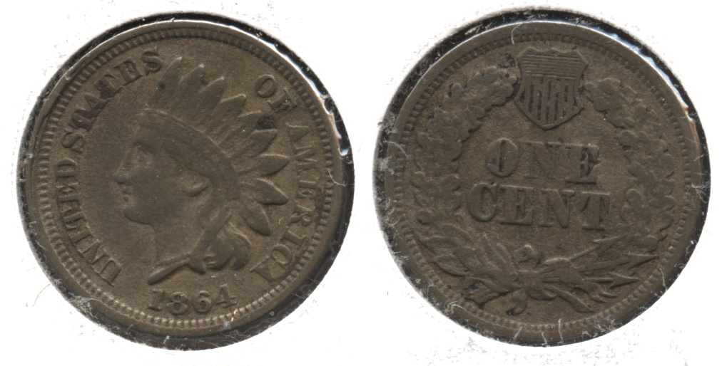 1864 Copper Nickel Indian Head Cent Fine-12 #g