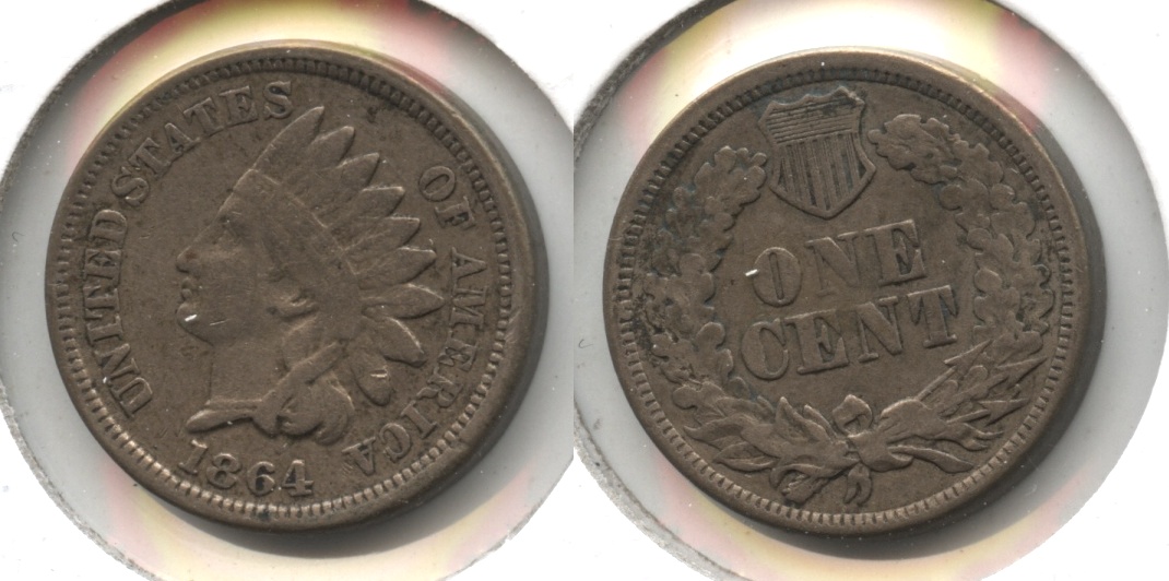 1864 Copper Nickel Indian Head Cent Fine-12 #h
