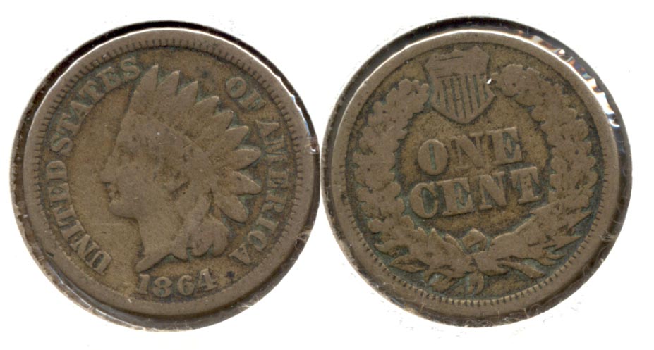 1864 Copper Nickel Indian Head Cent Good-4 aa