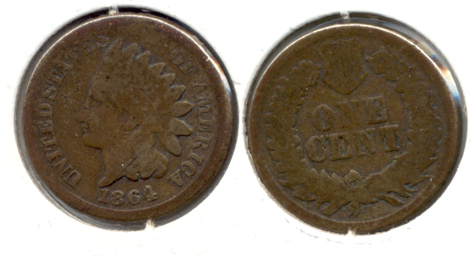 1864 Copper Nickel Indian Head Cent Good-4 ac Bit Dark