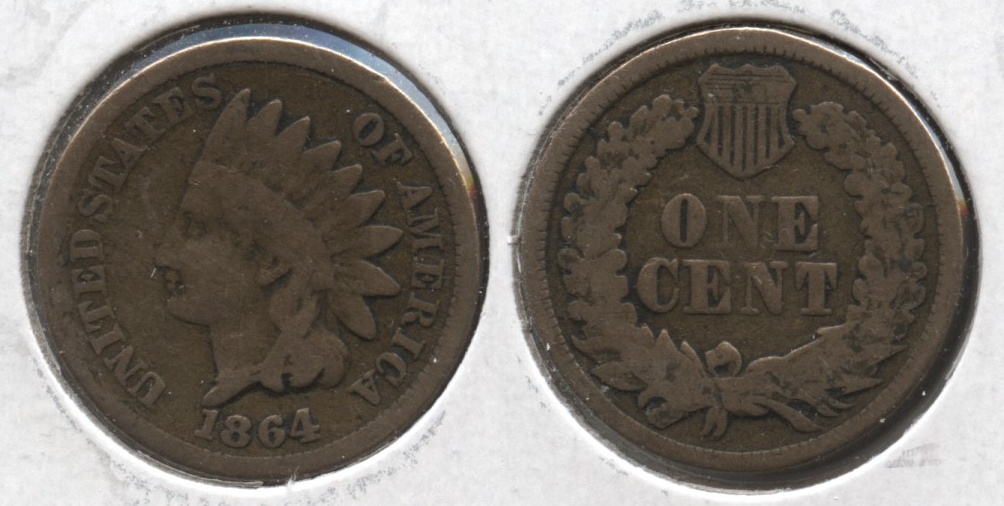 1864 Copper Nickel Indian Head Cent Good-4 #at