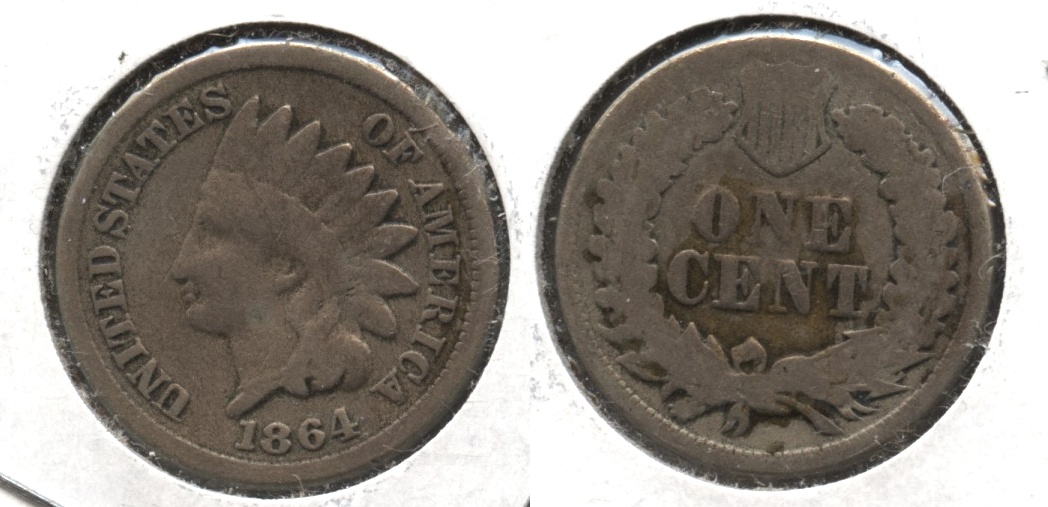 1864 Copper Nickel Indian Head Cent Good-4 #ax