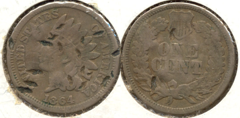 1864 Copper Nickel Indian Head Cent Good-4 b Hits