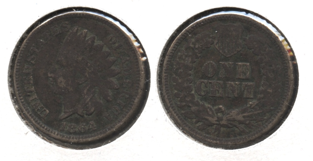 1864 Copper Nickel Indian Head Cent Good-4 #bi Dark