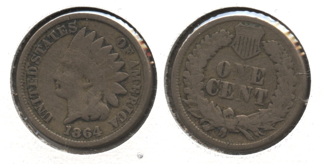 1864 Copper Nickel Indian Head Cent Good-4 #bk