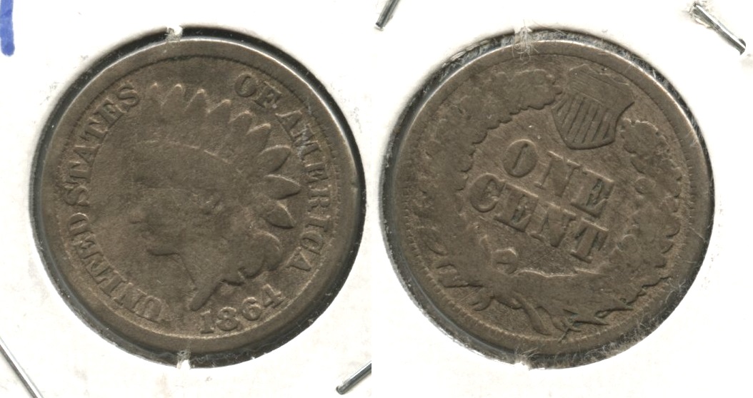 1864 Copper Nickel Indian Head Cent Good-4 #bu