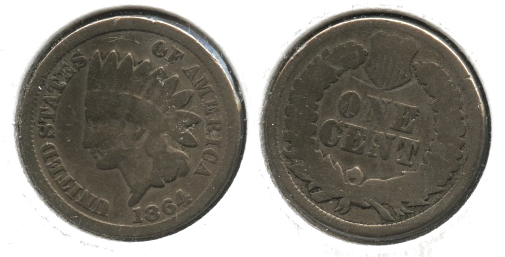 1864 Copper Nickel Indian Head Cent Good-4 #bw